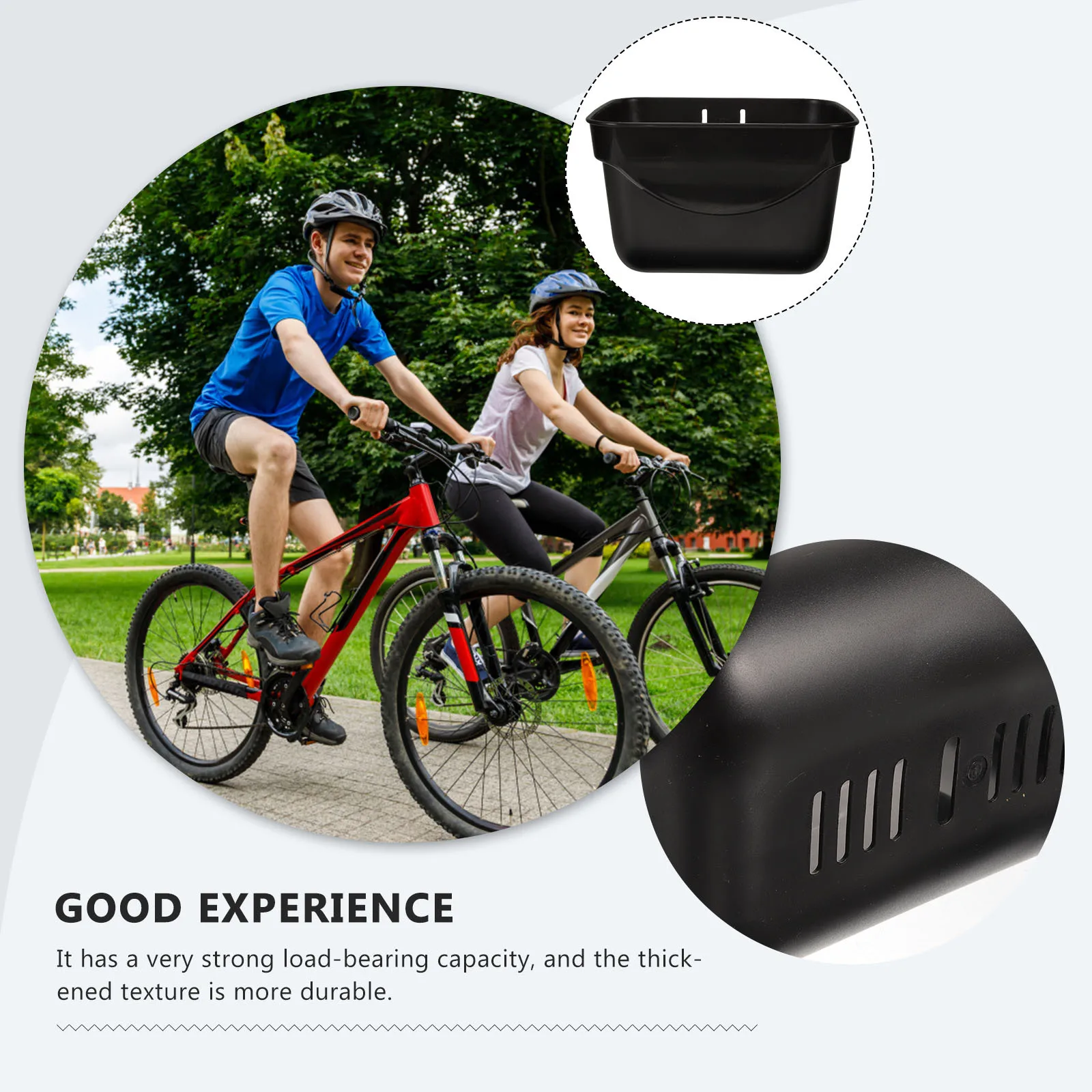Front Bike Basket Plastic Durable Thickened Large Capacity Storage Basket Stable Handlebar Attachment for Bike Cycling Vegetable