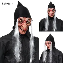 Halloween Horror Witch Mask Cosplay Ghost Face Joker Sorceress Old Nana Grandma Latex Helmet Haunted House Party Costume Props