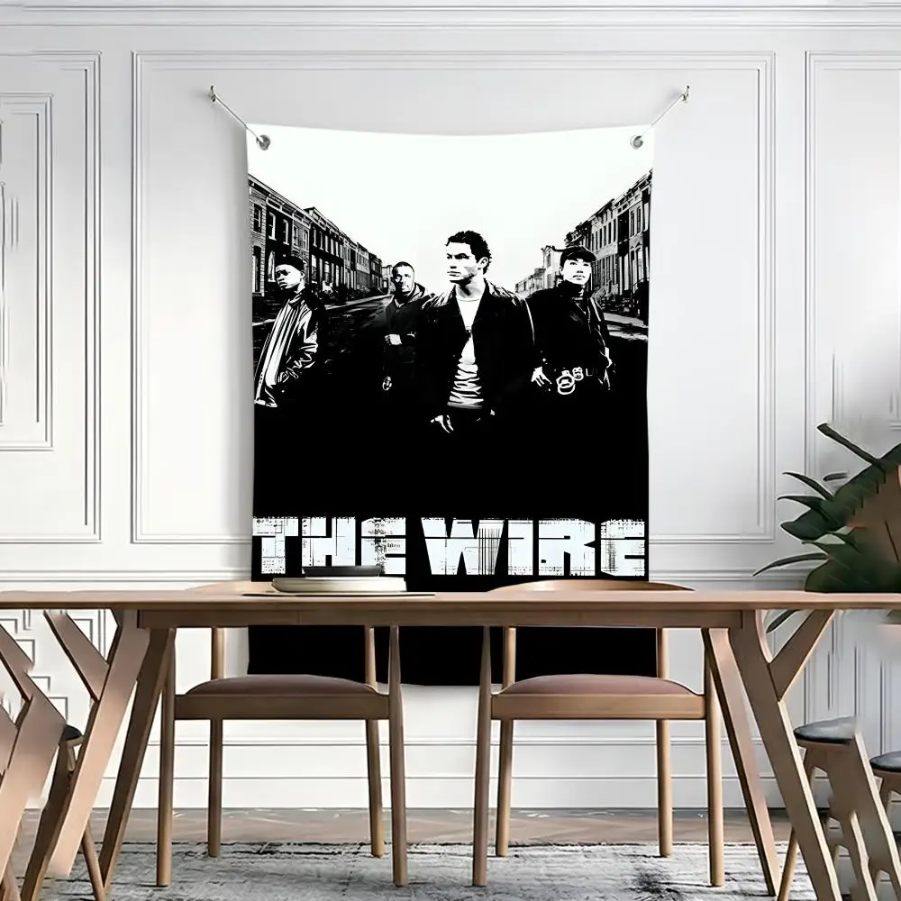 Trendy Minimal Gritty Realistic The W-Wire Flags four rings hanging no edging for art indoor use and outdoor decor