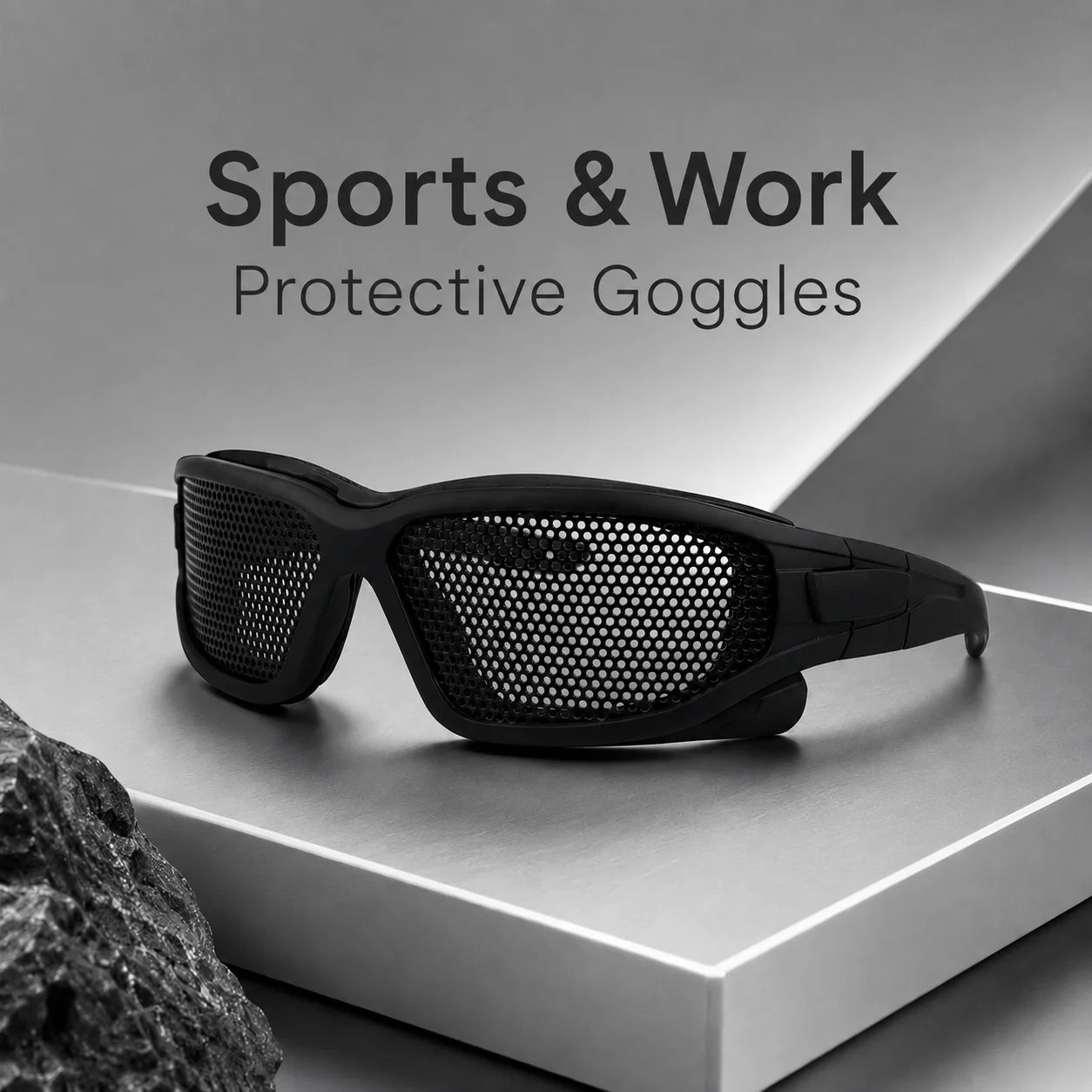 Tactical Metal Mesh Protective Goggles Windproof Anti-Impact Airsoft Shooting Sports Work Safety Glasses