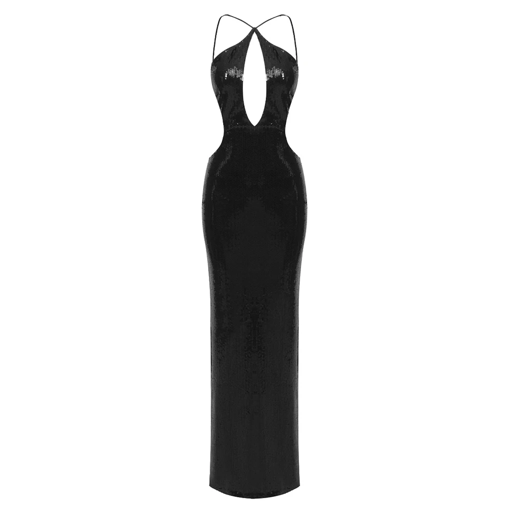 VC dames gouden pailletten luxe feestjurk sexy backless lange jurk voor bruiloft banketfeest vrouwelijke kleding