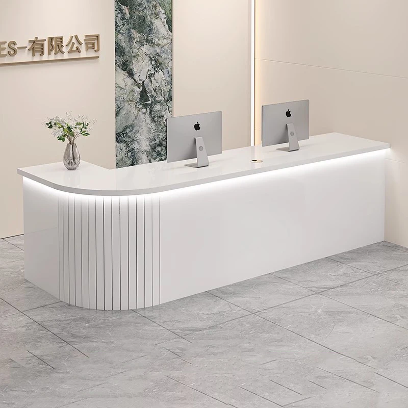 

Classic Fashion Desk Table Exquisite Luxury Simple Premium Reception Desk Modern Beauty Recepcion Mostrador Office Furniture