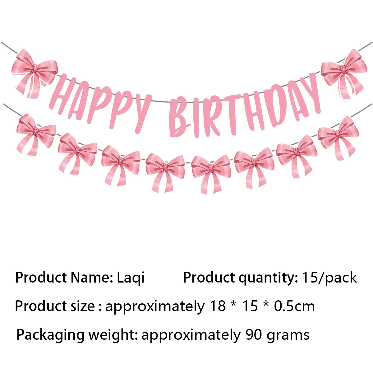 Rosa Schleifen-Geburtstagsparty-Dekorationsset, Pappteller, Becher, Servietten, Mädchen-Partyartikel, Gastgeschenke für Kinder, Babyparty – Detail 5