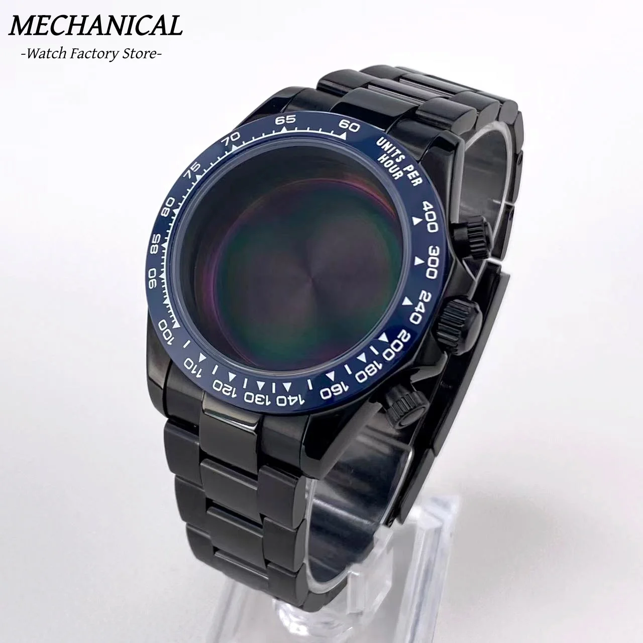39 mm VK63 Uhrengehäuse mit Keramiklünette und Saphirglas, Edelstahl, Herrenuhr-Zubehör für VK63 Quarzwerk – Detail 23