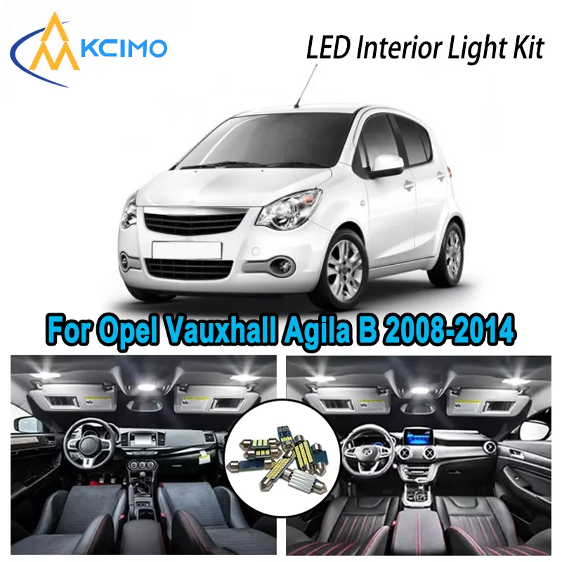 

High-Quality LED Interior Kit for Opel Vauxhall Agila B 2008-2014 2009 2010 Premium Error-Free Dome Map Trunk Automotive Lamps