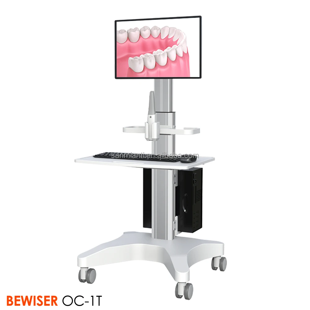 

Aluminum Hospital Trolley Mobile Height Adjustable Medical Computer Cart With UPS Equipment ( OC-1T)