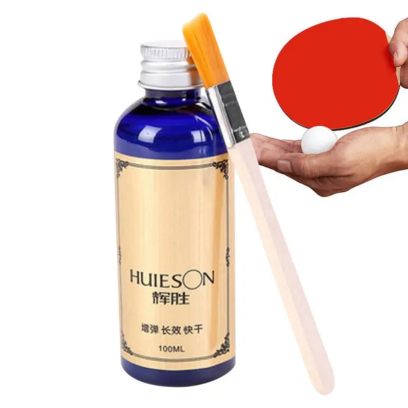 100ml Table Tennis Glue Liquid Adhesive With Brush Binder Designed Specifically Use Spring Sponge Rubber Improving Elasticity