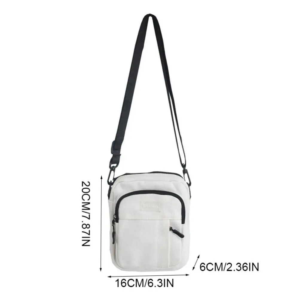 Nylon Men's Shoulder Bag Large Capacity Square Canvas Crossbody Bag Korean Style Multifunctional Sports Phone Bag Outdoor