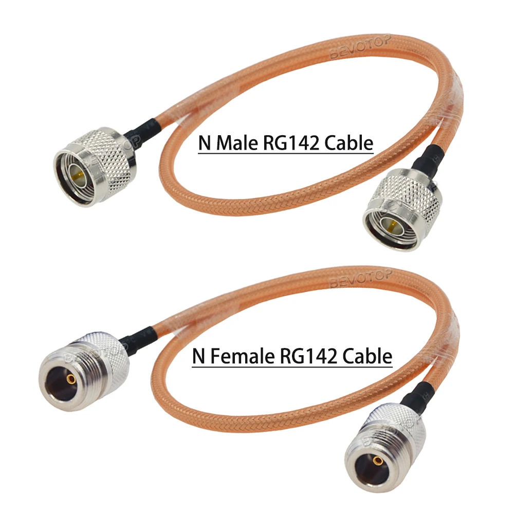 New RG142 Double Shielded Cable N Male Plug to  N Female Jack Connector Low Loss Temperature Resistant RF Coaxial Pigtail Jumper