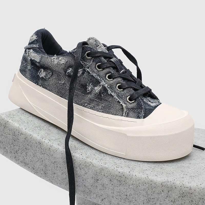 

Новинка 2023 года, повседневная мужская обувь на платформе, массивные мужские кроссовки на открытом воздухе, противоскользящая однотонная толстая подошва, удобный винтажный стиль