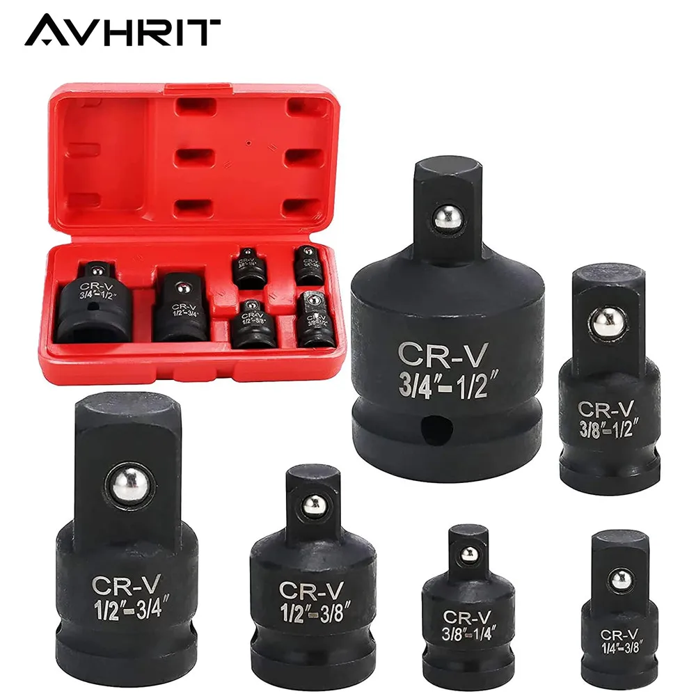 6PCS Impact Socket Adapter and Reducer Set 1/4 3/8 1/2 3/4 – מדריך מפורט למשתמשים בפנאי חשמליים