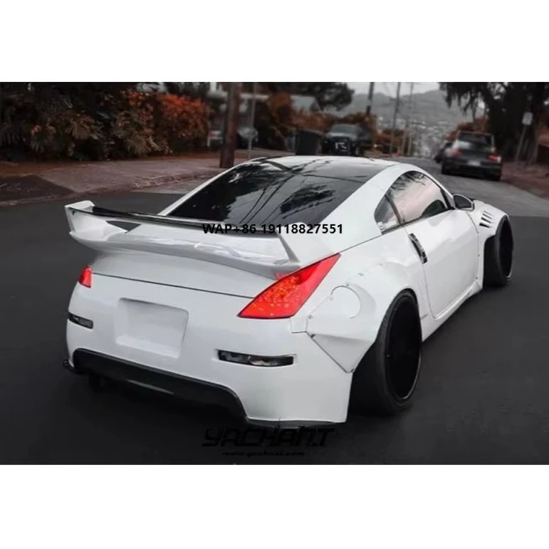

2002-2008 350Z Z33 AM Style Carbon Fiber Rear Wing Spoiler Partial Body Kit FRP Base for Car Carbon Fiber Blade for FRP Base