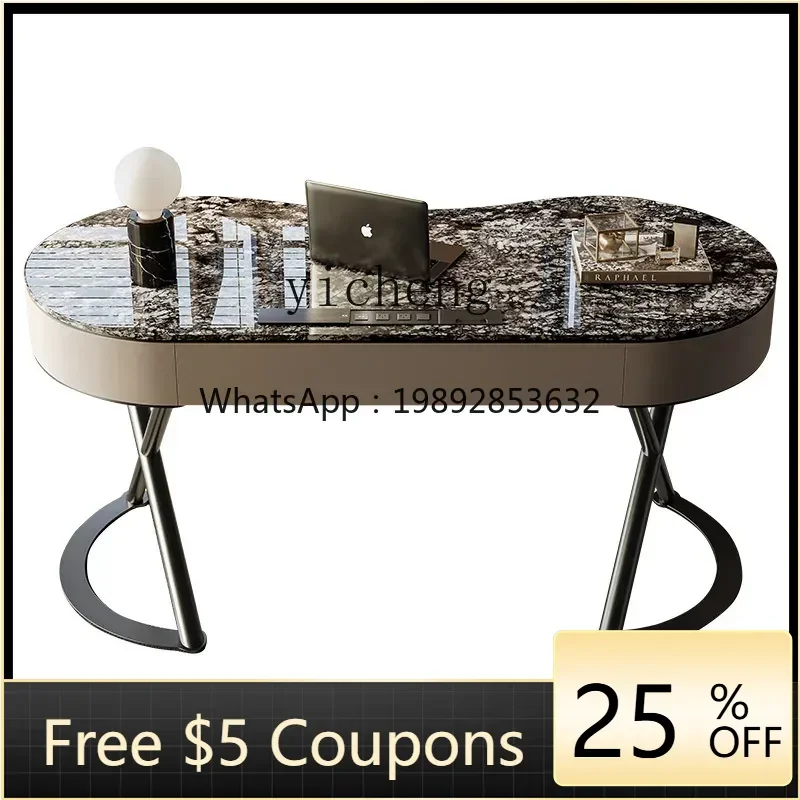 

TQH Modern Desk Villa Mansion Study Italian Luxury Stone Workbench Boss Desk