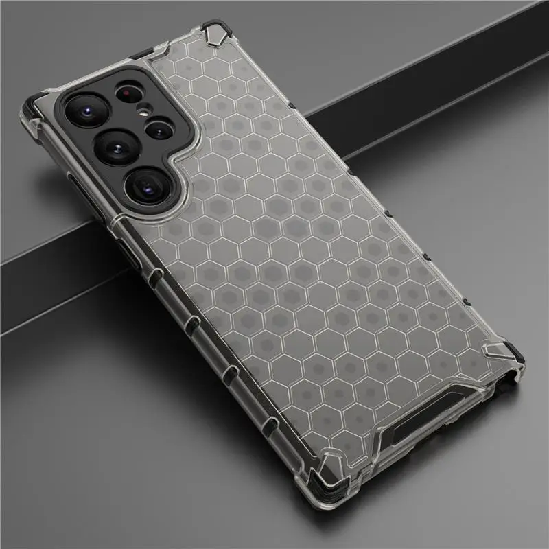 Armor Clear Hard Phone Case For Samsung S24 S23 S22 S21 FE S20 Plus Note 20 Ultra A52 A53 A33 A14 A34 A54 Hybrid Rugged Cover