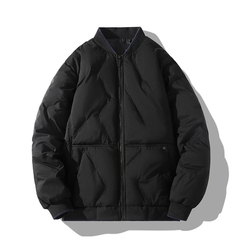 Solid Color Comfortable Thickened Warm Men Cotton Jacket High Quality Wind-Resistant Stand Collar Men Clothing Roupas Masculinas