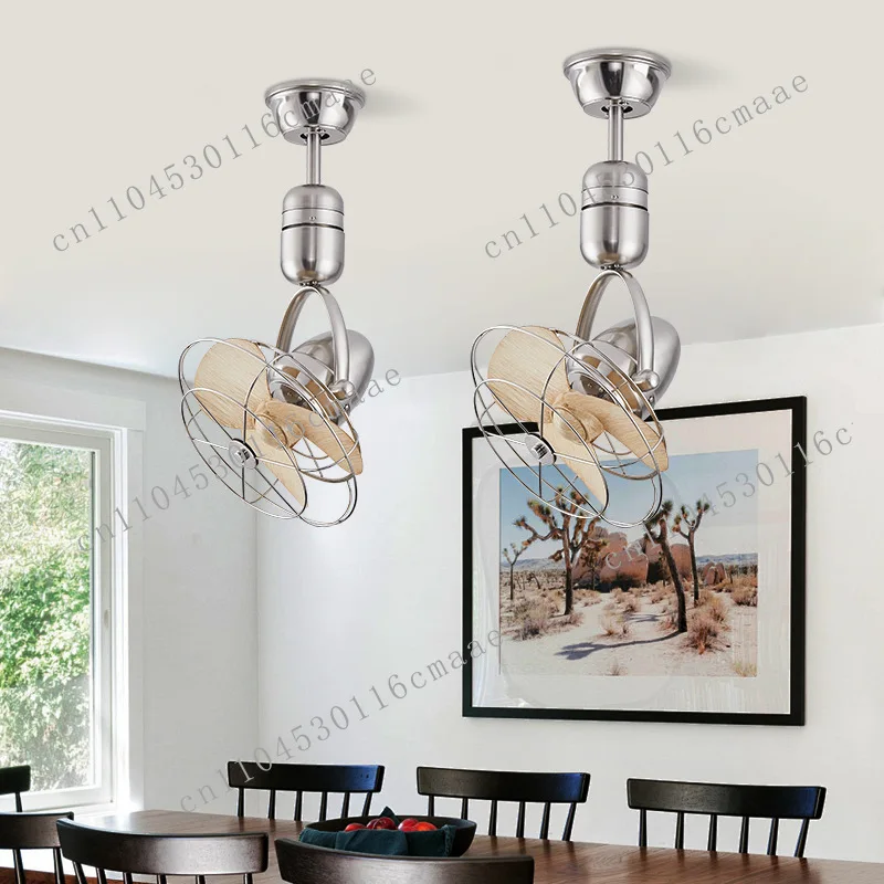 Wall-mounted fan 16-inch kitchen oscillating head mini ceiling fan for study, minimalist large airflow without lighting