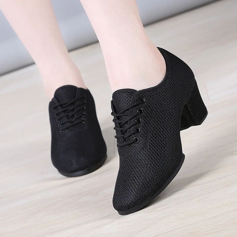 Latin Dance Shoes Adult Women Social Dance Teacher Shoes square Dance Sailor Modern Dance Mesh Surface For Breathability Sneaker