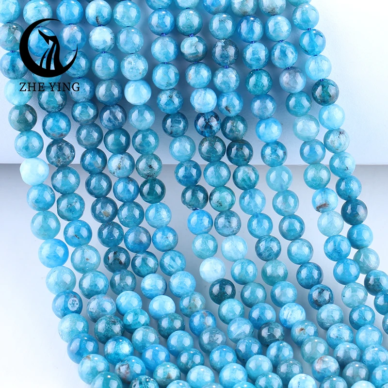 

New Natural Blue Apatite Stone Beads 6 8 10mm Round Loose Spacer Beads For Jewelry Making DIY Bracelets Accessories