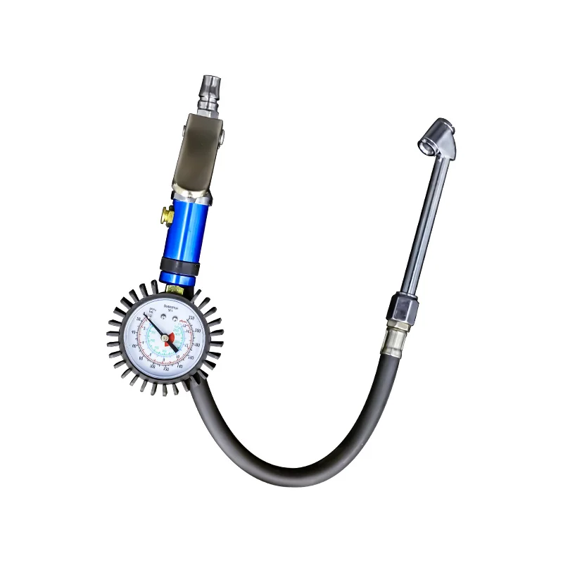 Pompa Ban Inflator Gun 12 Bar Self Clamping dengan Pengukur Tekanan Udara dan Konektor Udara Cepat