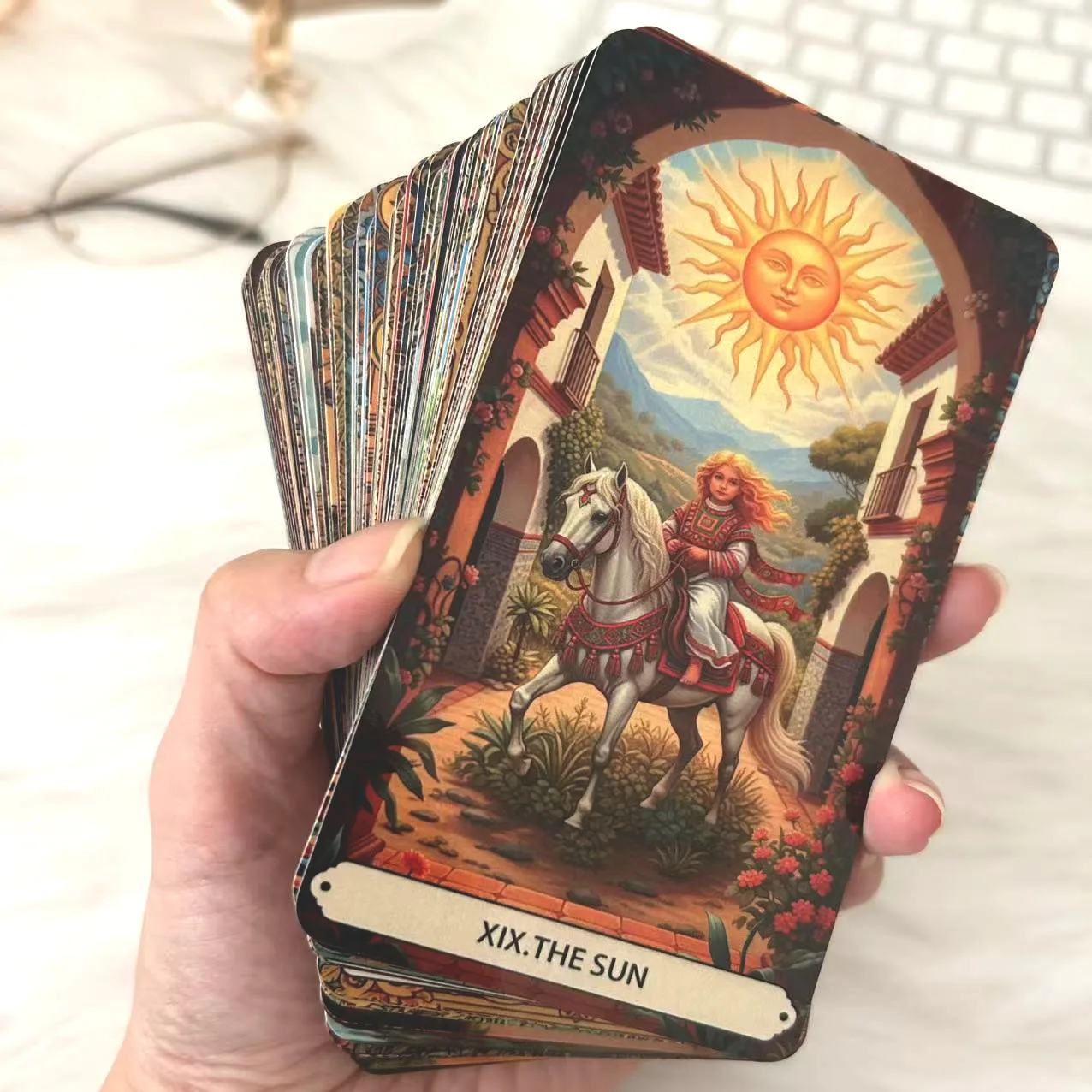 

78PCS Tarot Cards Set 70x120mm New Unified Layout with PDF Guide Palace Divination Runes Board Game for Entertainment