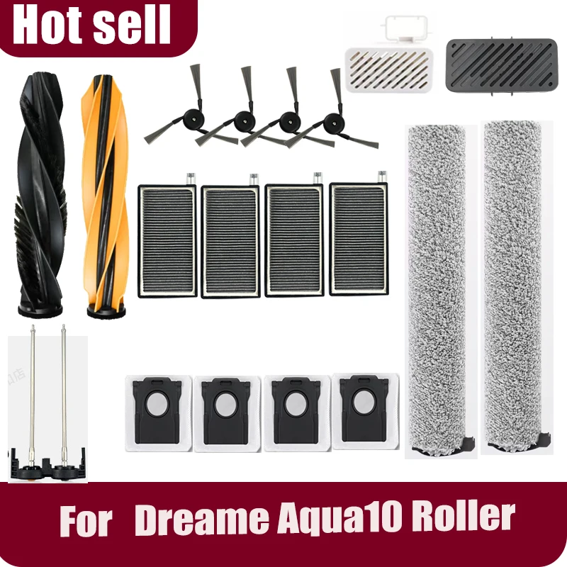 Pour Dreame Aqua10 rouleau/Aqua 10 Ultra rouleau complet/RLH31CE/RLH71DE pièces brosse filtre vadrouille sac à poussière accessoires