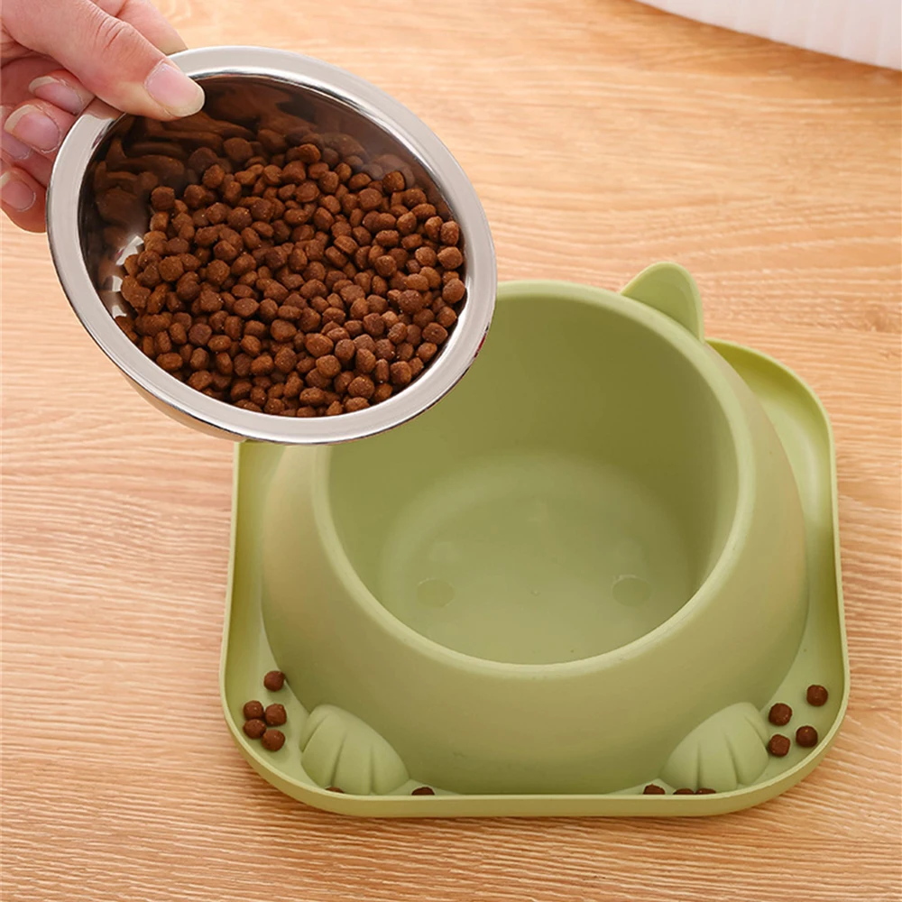 

Non Slip Feeder Raised Base Cat Dog Feeding Food Drinking Water Bowl 15 Degrees Tilt Safeguard Neck Lovely Creative Pet Bowls