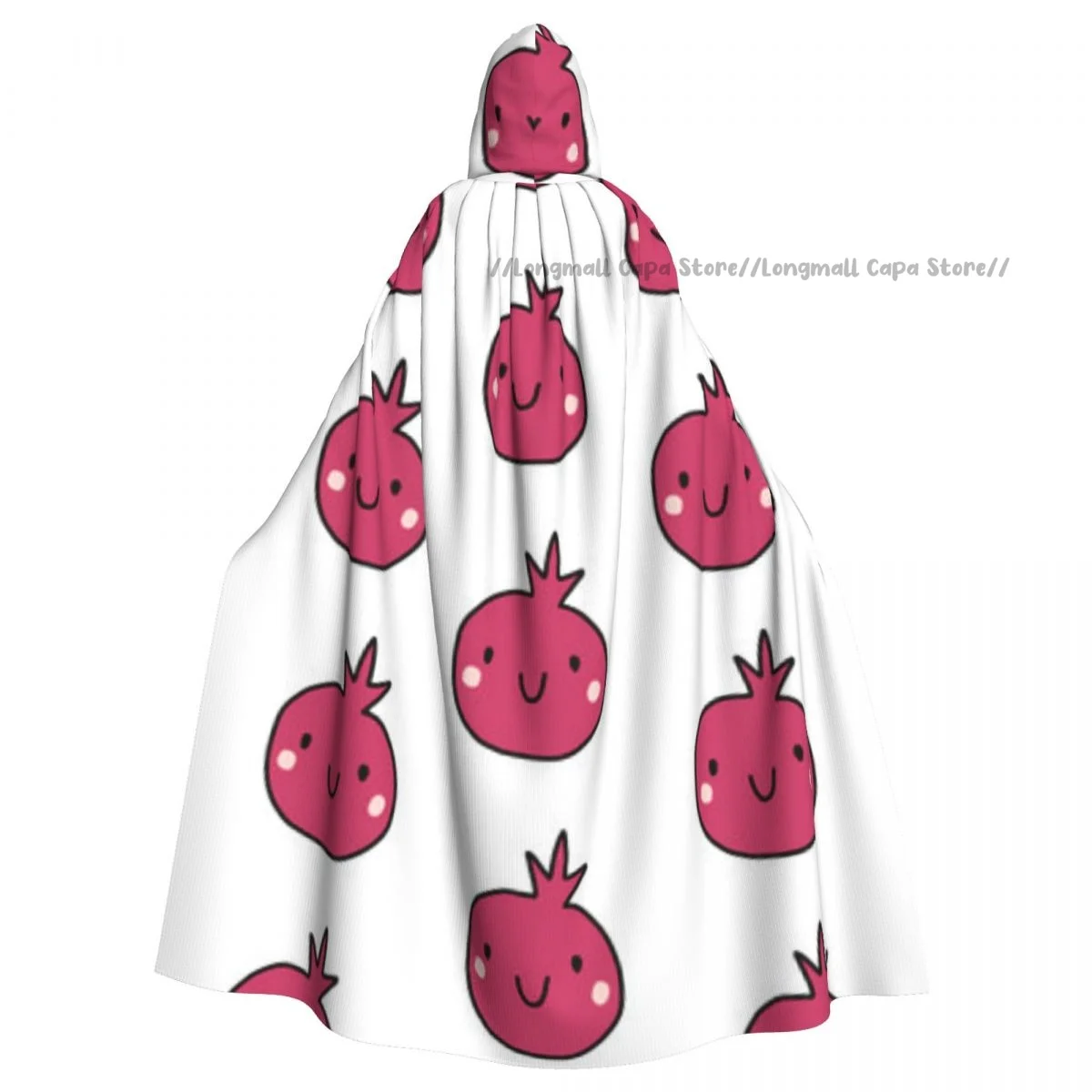 Pomegranate Pattern Cloak Hooded Cosplay Costume Halloween Adult Long Party Cape