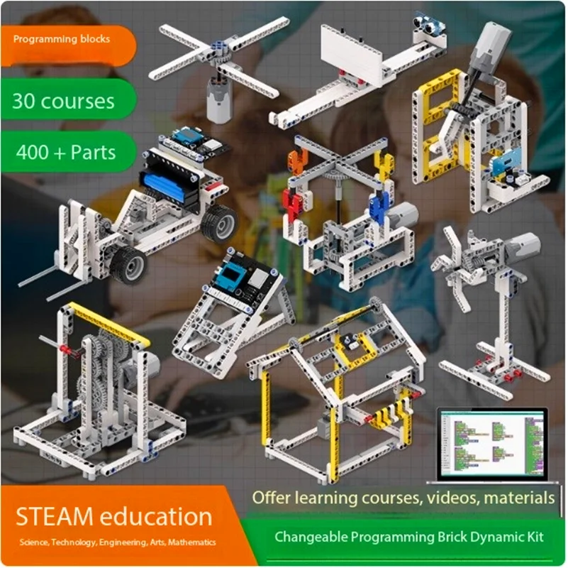Early education and educational STEAM robot children's science electric ever-changing building block programming toys esp32