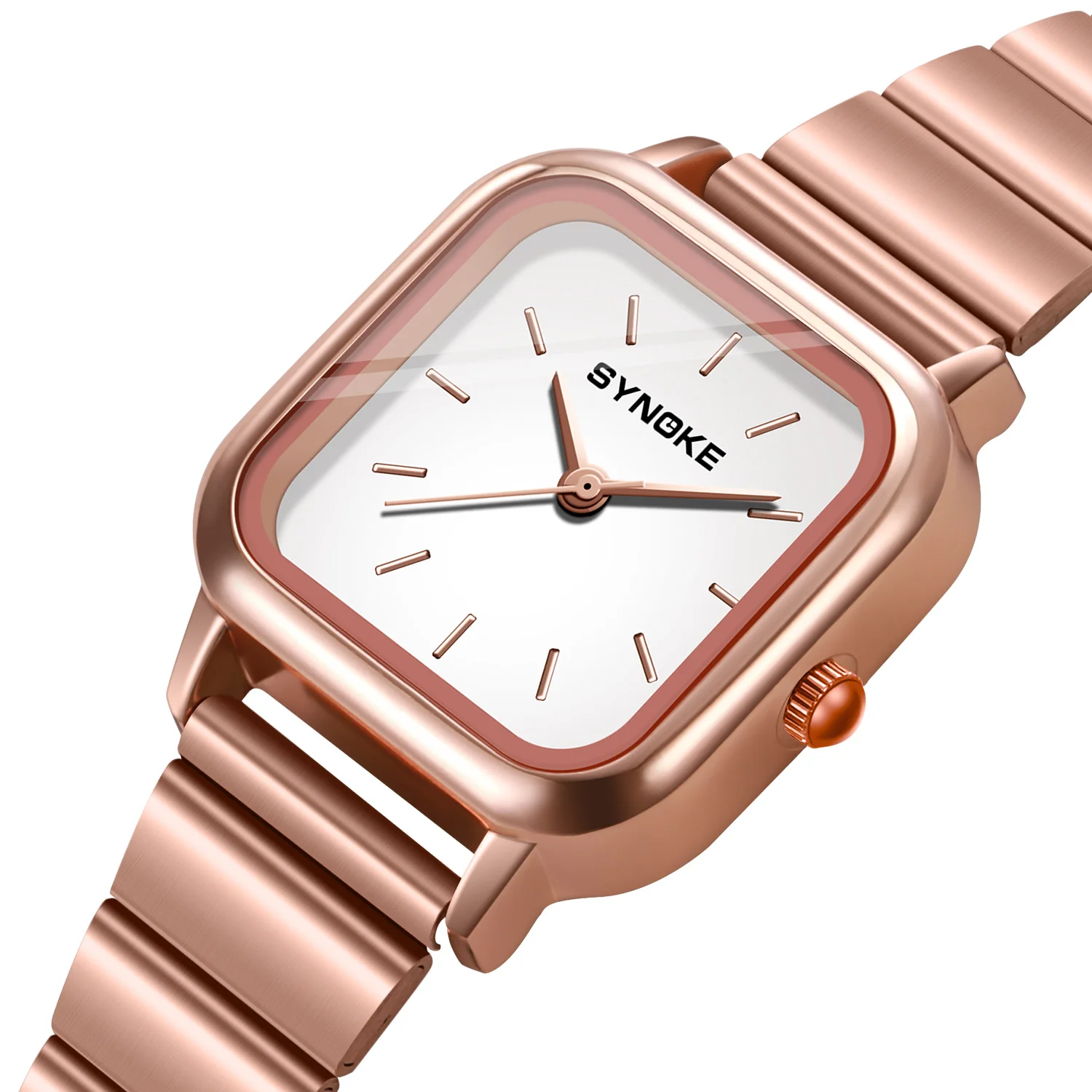 SYNOKE Women Watch Fashion Rose Gold Simple Quartz Female Watch Luxury Dress Ladies Stainless Steel Waterproof Wrist Watches