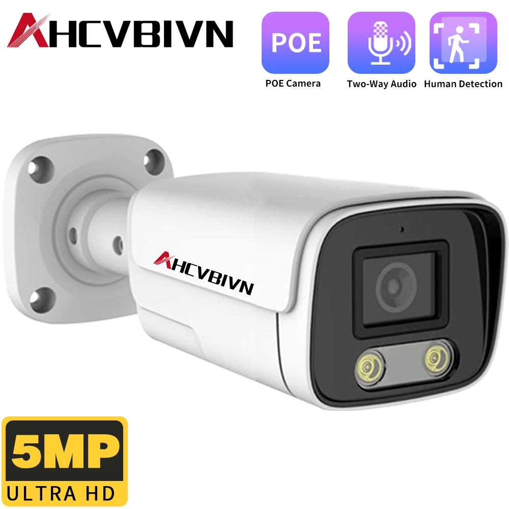 

5MP HD-видео безопасность POE IP-камера-пуля уличная водонепроницаемая аудио цветная камера ночного видения 48 В POE IP-камера наблюдения NVR
