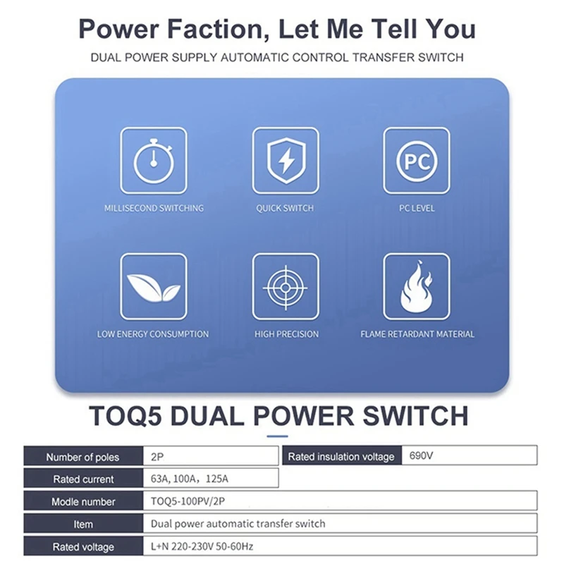 Tomzn 3x din rail 2p ats Dual Power automatischer Umschalter elektrischer Wahlschalter unterbrechung freie Leistung 63a