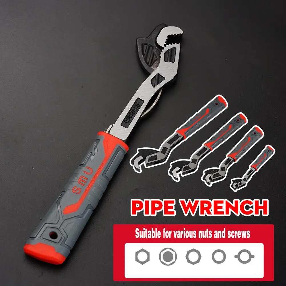 1pc 6/8/10/12inch Industrial Grade Multifunctional Self-locking Pipe Wrench Tool Vanadium Alloy Steel Car Wrench Tool