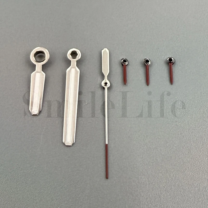 SmileLife VK63 Green Luminous Watch Hand Watch Accessories for VK63 6-hands Movement Gun Silver Gun-red Silver-red