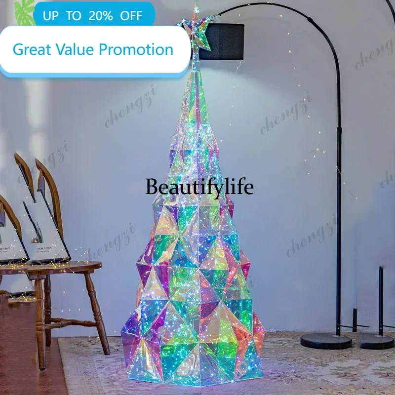 Christmas Tree Symphony Luminous Laser Landing Internet Celebrity Holiday Party Scene Cloth Modeling Props Ornament Home Product