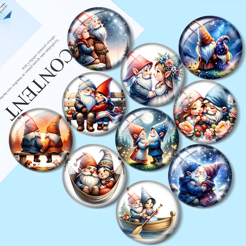 

Loving Gnome Clipart 12mm/18mm/20mm/25mm Round Photo glass cabochon demo flat back Making findings
