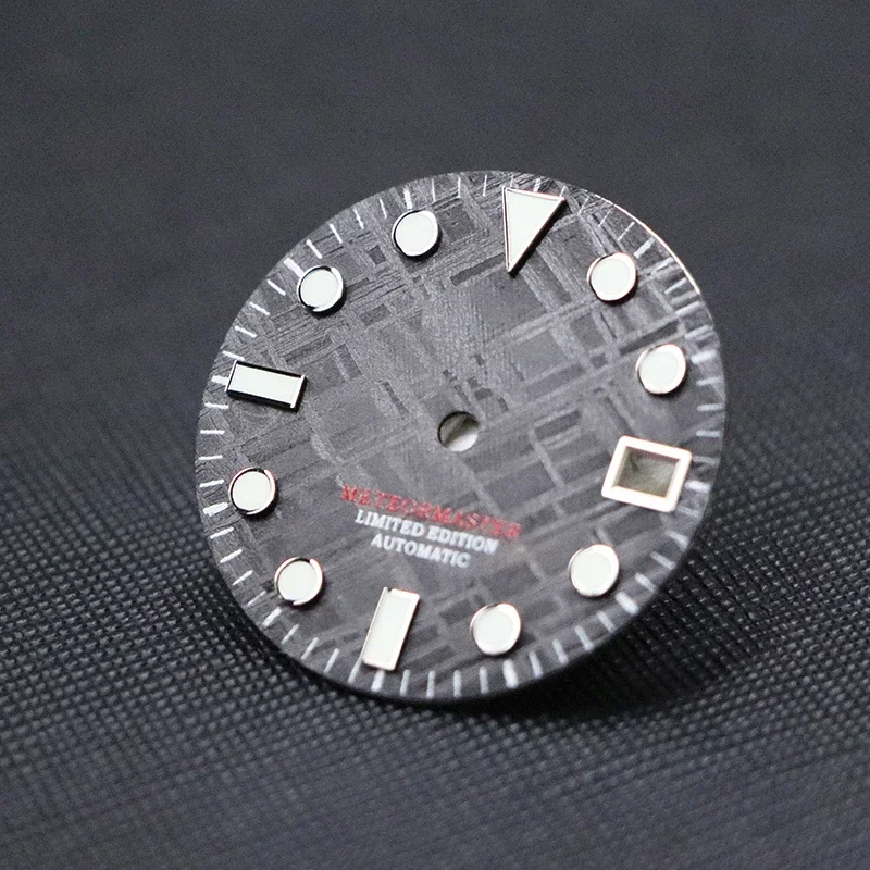 Natural Black Meteorite Dial Modified Universal SKX007 Mod Watch Case SKX Dial NH35 NH36 Movement