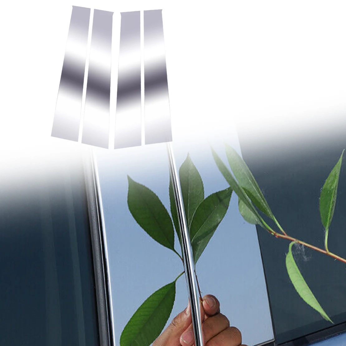 

4pcs Chrome PC Car Door Window B Pillar Post Cover Trim Sticker Fit for Dodge Ram 1500 2500 3500 2009-2015 2016 2017 2018 New