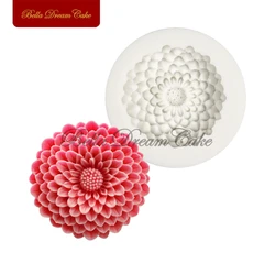 3D Mini Dahlia Design Silicone Mold Flower Fondant Chocolate Mould Cake Decorating Tools DIY Clay Soap Model Kitchen Bakeware