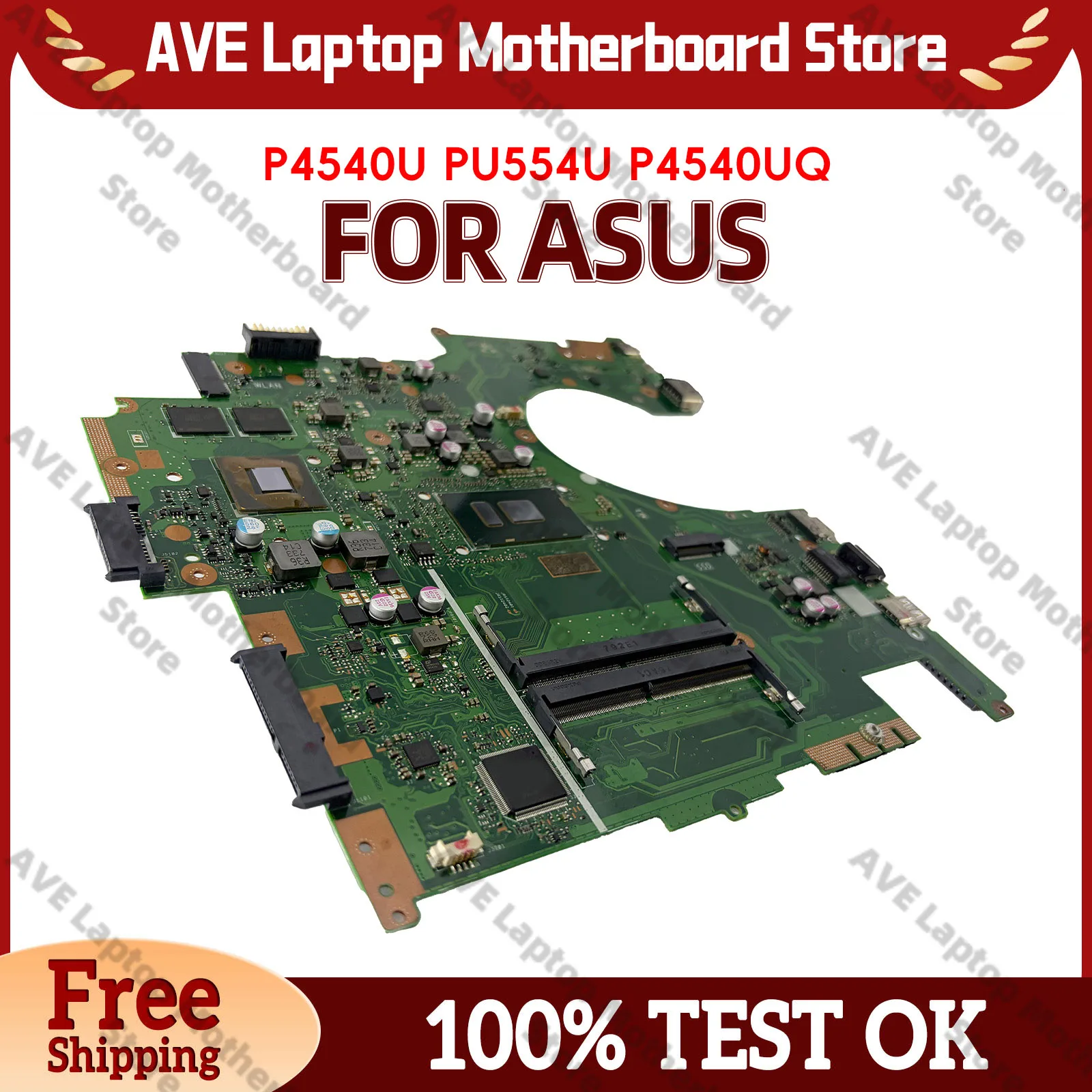 P4540UQ Laptop Motherboard For ASUS ProArt P4540UQ PRO454UQ P4540U PU554U Notebook Mainboard With I3 I5 I7 CPU 100% tests OK stk