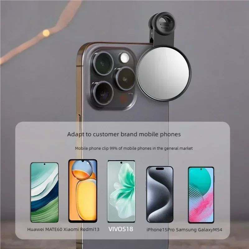 Smartphone Mirror Reflection Clip Kit Portable Mobile Phone Camera Mirror Clip with Storage Bag Phone Rear Selfie Mirrors