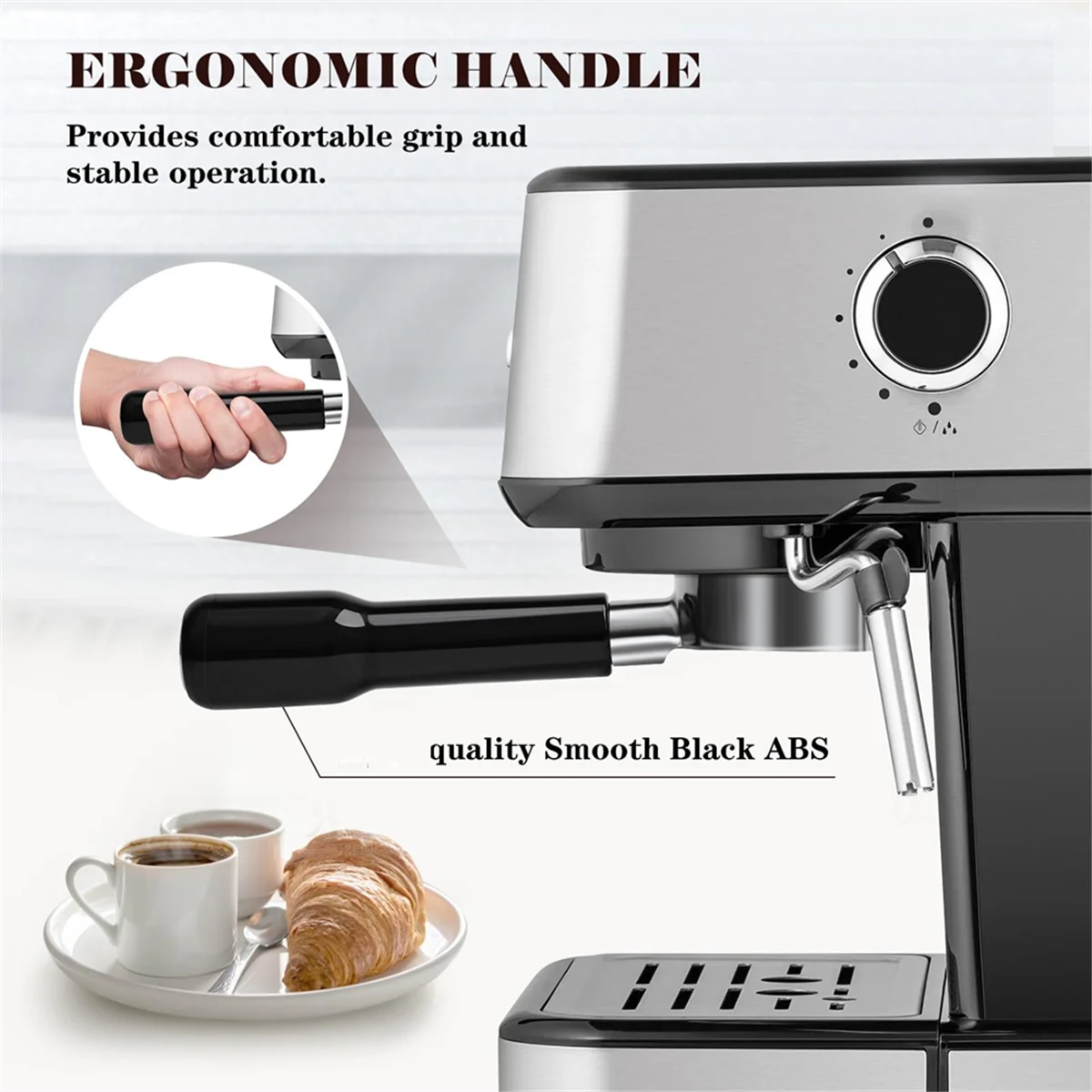 54mm 底なしポルタフィルター、パックスクリーンとステンレススチールフィルターバスケット付きエスプレッソ底なしポルタフィルター-ホット