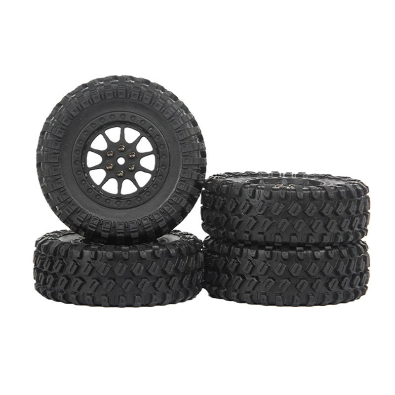 4Pcs 70Mm Tire Tyres Wheel For MN D90 D99S MN-90 MN91 MN98 MN99S WPL C14 C24 C34 B14 B24 RC Car Upgrade Accessories Black