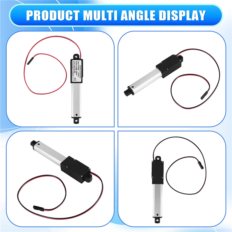 

New Shown-Micro-Linear Actuator, 2 Inch Stroke, 90N/20.3Lb, Speed 9.5Mm/S Electric Waterproof Actuator Motor Linear Actuator 12V
