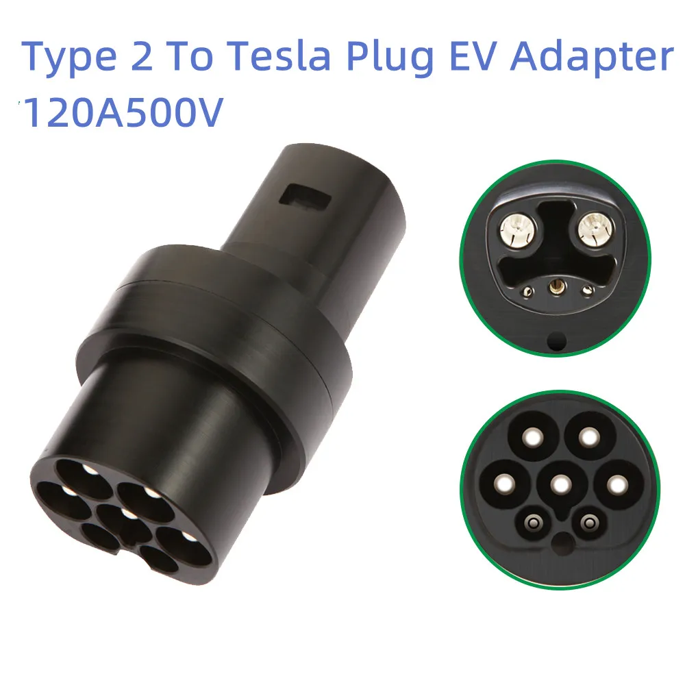 

EV Adaptor Type-2 EU To Tesla Plug EV Adapter 120A 500V Electric Cars Vehicle Charger Charging Connector Type2 To TESLA