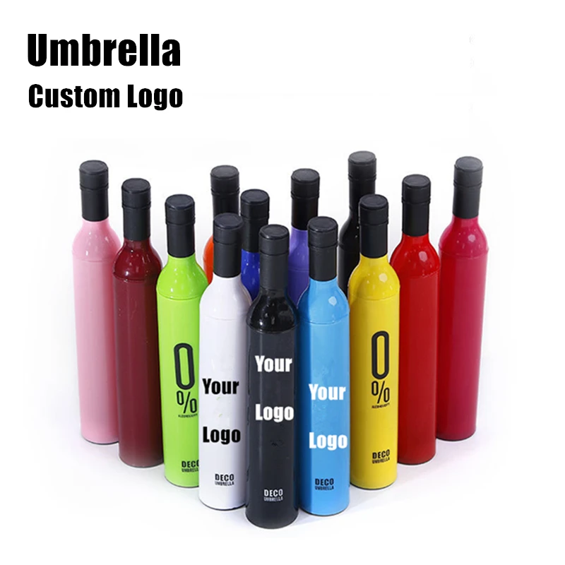 

Customized Logo Umbrella Wine Bottle Umbrellas, Windproof Wine Bottle, Personalized Advertising Advertisement for Company Gift