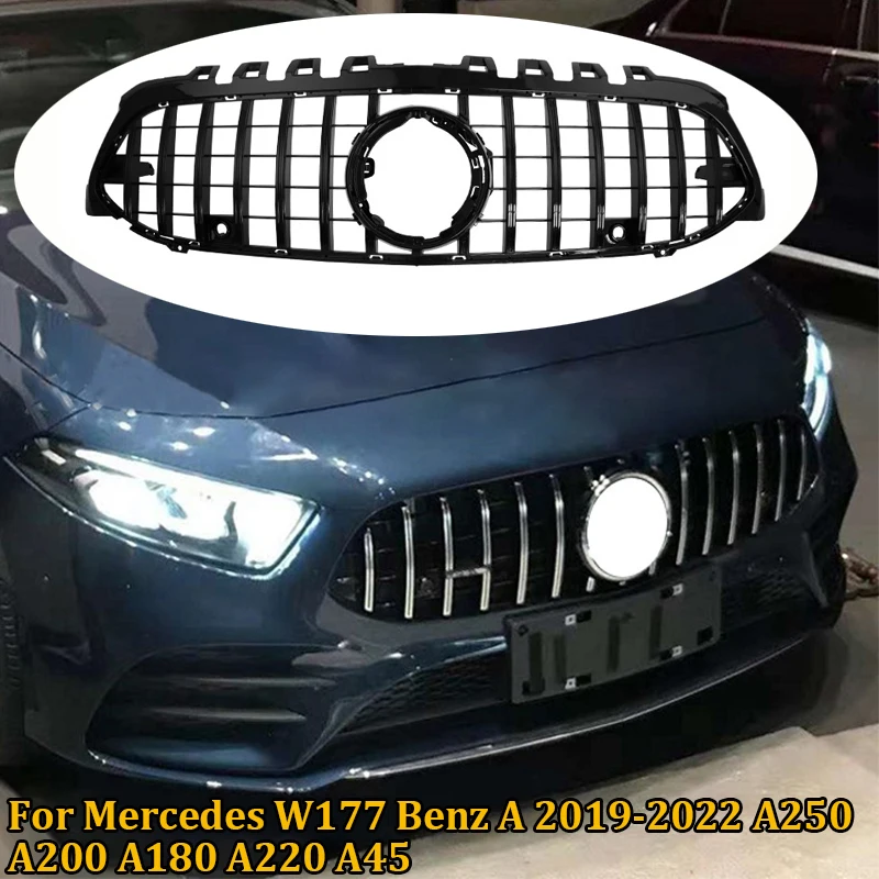 

Front Bumper Grille Hood Grill For Mercedes Benz W177 A 2019-2022 A250 A200 A180 A45 GT Diamond Style Upper Bumper Hood Mesh