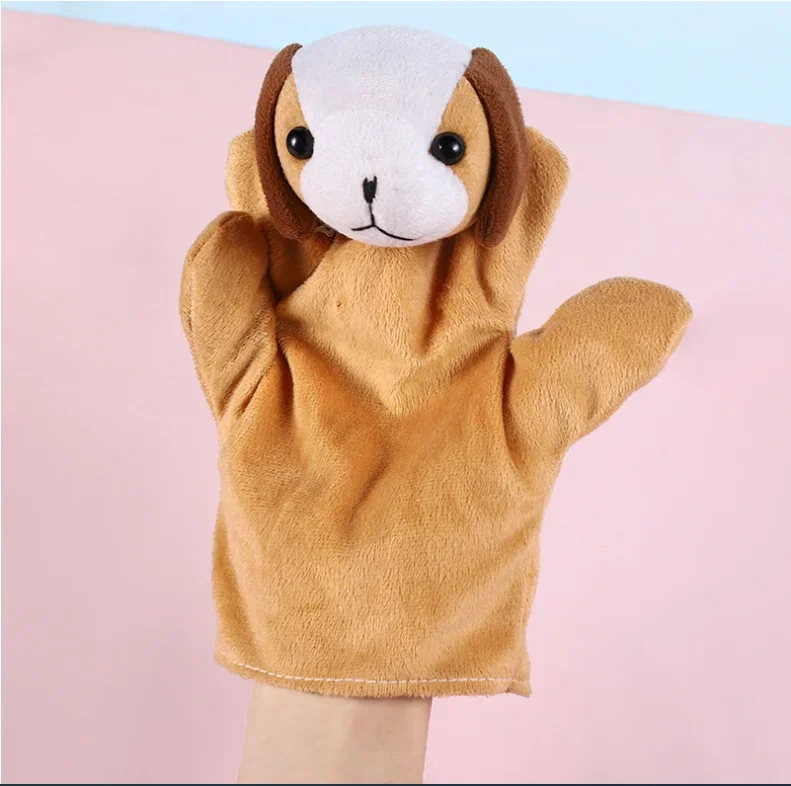 Marioneta de mano grande de animales, juguetes de peluche, tela para bebé, juguete educativo de mano cognitivo, perro de dedo, dinosaurio, muñeca para contar historias, juguete para niños