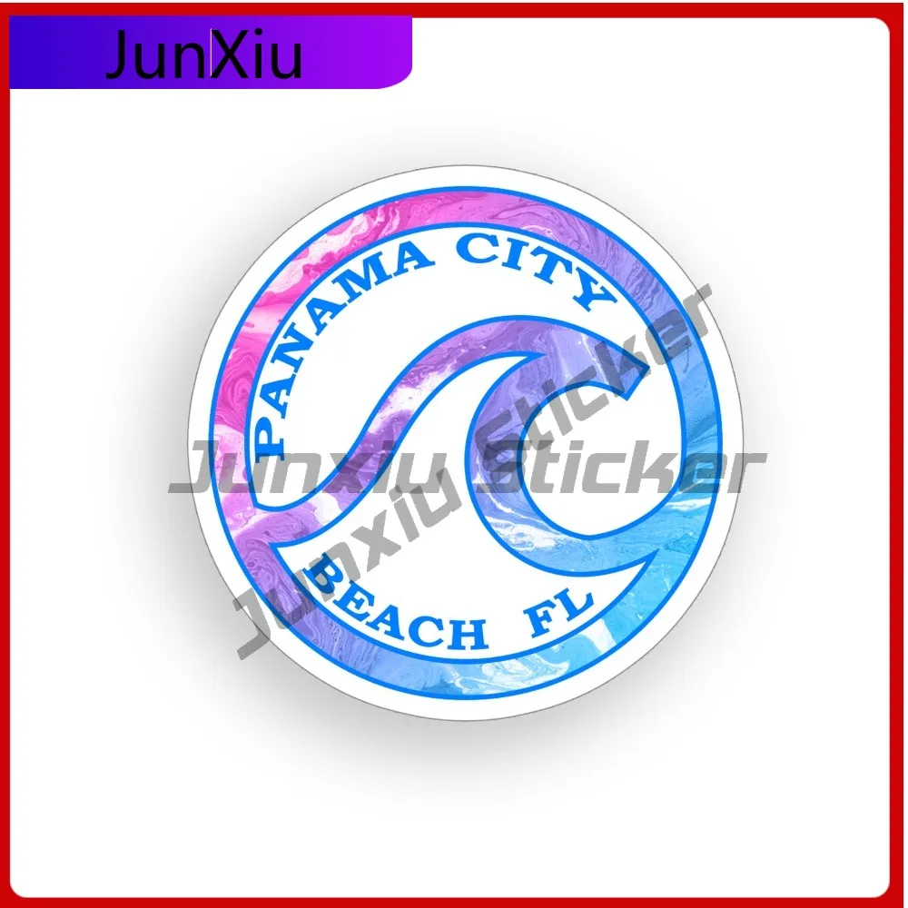 

PCB Sticker Panama City Beach FL Ocean Wave Cup Vehicle Decal Cute Waterproof Vinyl Car Laptop Window Bumper