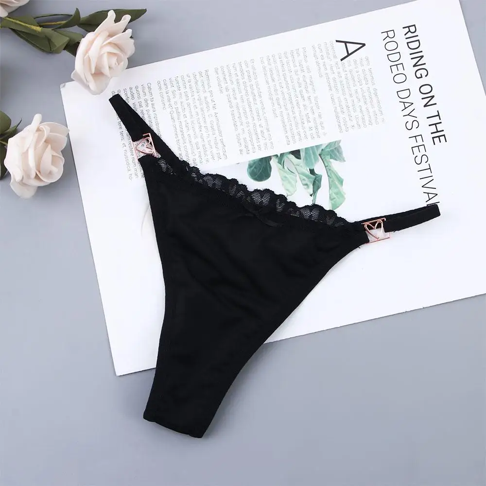 Culotte à ceinture fine rayée léopard pour femme, sous-vêtement en dentelle, string, tentation, taille basse, dos en T, nœud, lingerie, coréen,