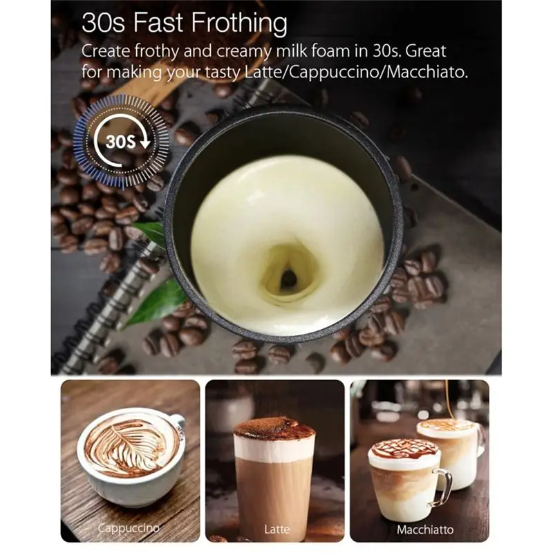TAIGH-Household Electric Milk Frothers Machine Chocolate Mixer Cappuccino Coffee Latte Mixer Portable Blender - EU Plug